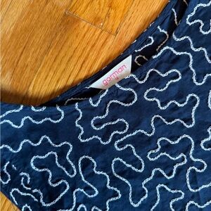 Gorman Black and Blue Sleeveless Halter Midi Sundress